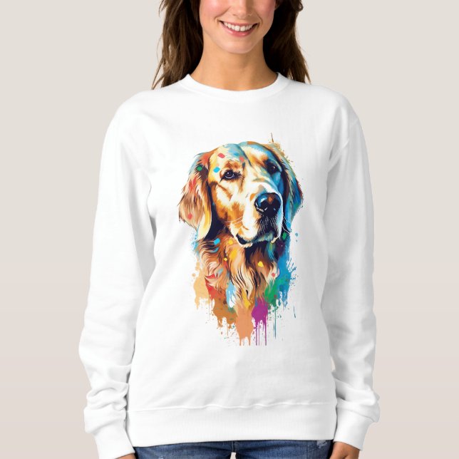 Golden Retriever Vibrant och Colorful T Shirt (Framsida)