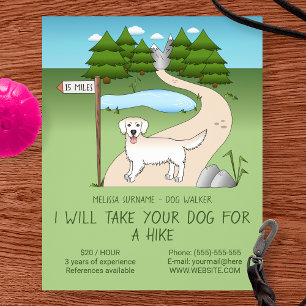 Golden Retriever Vid En Vandringsled - Hundpromena Flygblad