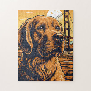 Golden Retriever vid Golden Grind Bridge Pussel