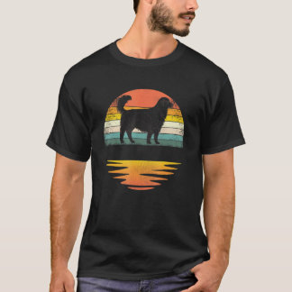Golden Retriever Vintage Retro Sunset Hund T Shirt