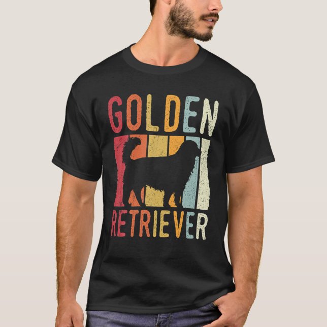 Golden Retriever Vintage Retro T Shirt (Framsida)