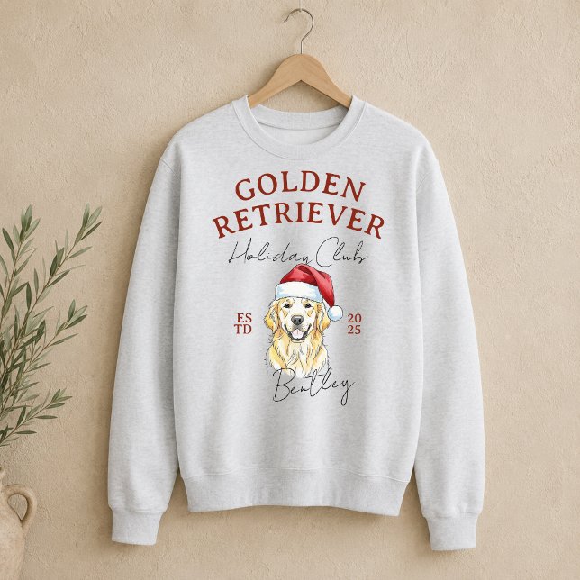 Golden Retriever Vinterfirande Klubb Lång Ärmad Tröja (Golden Retriever Winter Holiday Club Sweatshirt)