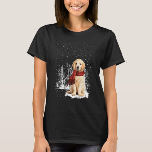 Golden Retriever Vinterhalsduk Hundar Träd Skog Sn T Shirt