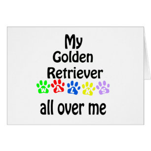 Golden Retriever Walks Design Hälsningskort