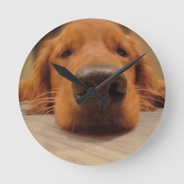 Golden Retriever Wall Clock Rund Klocka (Framsida)