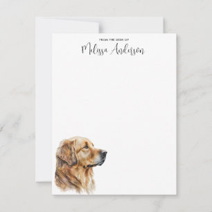 Golden Retriever Watercolor Personlig Hund älskare Anteckningskort