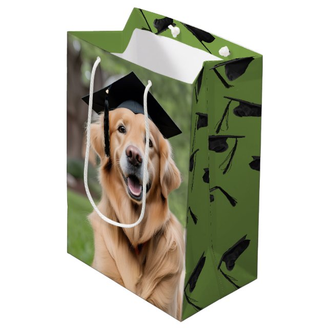 Golden Retriever Wearing Studentmössa (Framsidan Vinklad)
