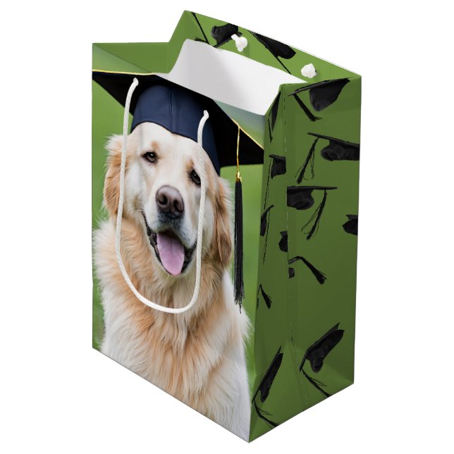 Golden Retriever Wearing Studentmössa (Framsidan Vinklad)