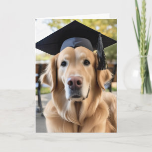 Golden Retriever Wearing Studentmössa Kort