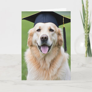 Golden Retriever Wearing Studentmössa Kort