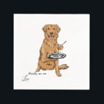 Golden Retriever  Wedding  Pappersservett<br><div class="desc">Golden Retriever Wedding Napkins add a heartfelt and personal touch to your celebration, perfect for couples who want to include their beloved pup in the big day. Featuring an elegant line drawing or watercolor illustration of a Golden Retriever, these napkins are both charming and stylish—capturing the loyal, joyful spirit of...</div>