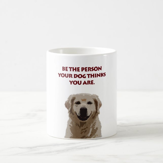 Golden Retriever White Coffee Mugg med citat (Center)