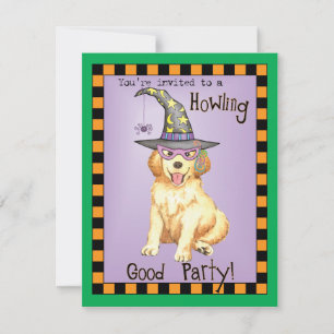 Golden Retriever Witch-inbjudan