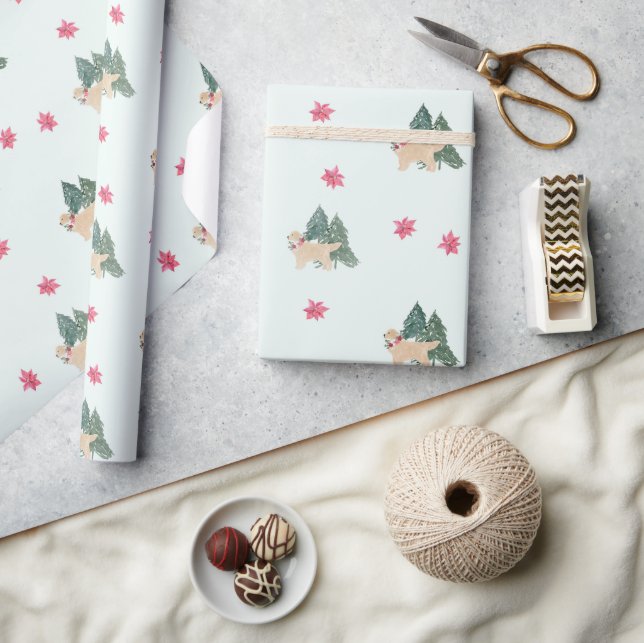 Golden Retriever Wrapping Papper Presentpapper (Hantverk)