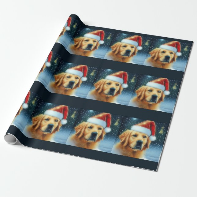 Golden Retriever Wrapping Papper Presentpapper (Utrullad)