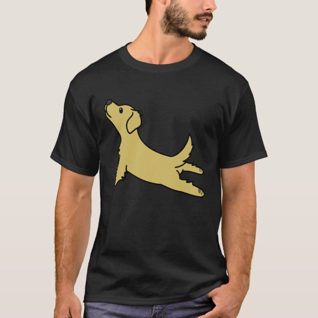 Golden Retriever Yoga  Dog T Shirt (Framsida)