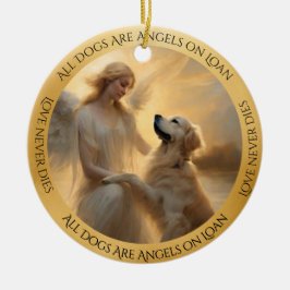 Golden RetrieverPersonalized Angel Memorial Julgransprydnad Keramik