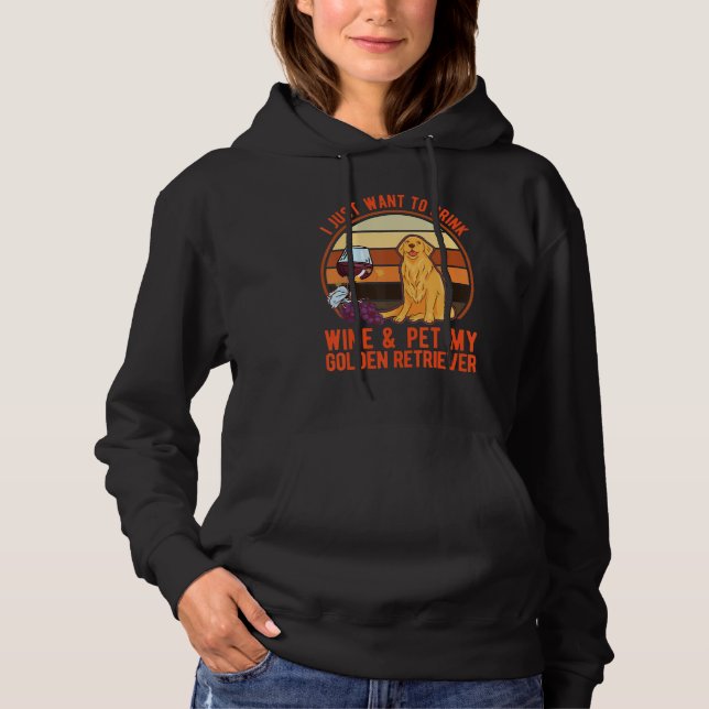 Golden Retrievers And Wine T Shirt (Framsida)