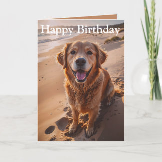 Golden Retriever's Beach Day Kort