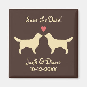 Golden Retrievers Bröllop Save the Date Magnet