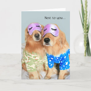 Golden Retrievers i Pyjamas Glad årsdag Kort