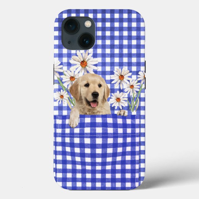 Golden Retrievers in Gingham Pocket (Baksida)