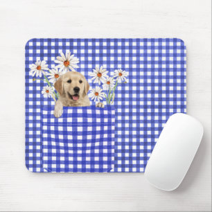 Golden Retrievers in Gingham Pocket Mouse Pad Musmatta