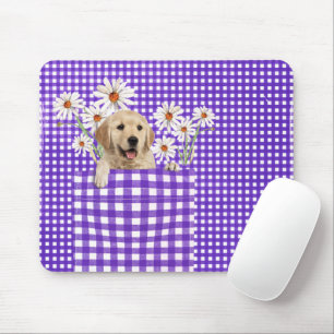 Golden Retrievers in Gingham Pocket Mouse Pad Musmatta