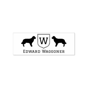 Golden Retrievers Initial Monogram Kröningsnamn #1 Självfärgande Stämpel