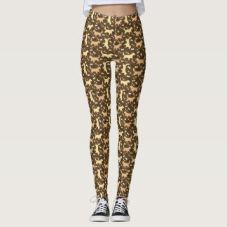 Golden Retrievers Mönster Red Golden Gult Golden G Leggings
