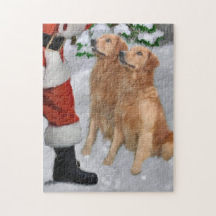 Golden Retrievers Möt julkort Pussel