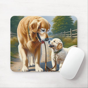 Golden Retrievers på ett utslag Musmatta