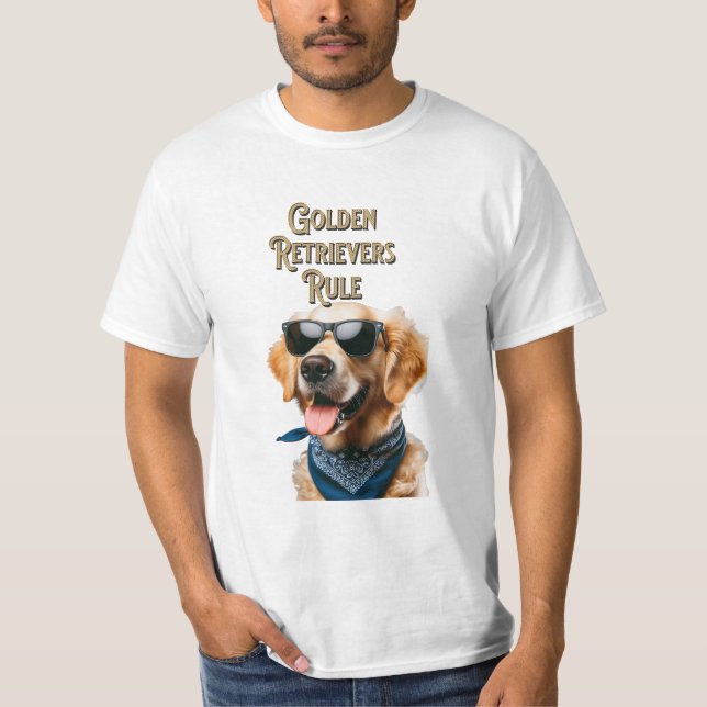 Golden Retrievers Rule T Shirt (Framsida)