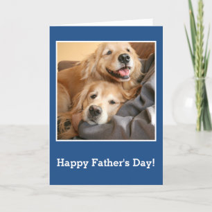 Golden Retrievers Snuggling med Pappa Fars dag Kort