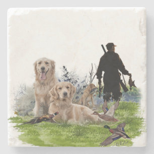 Golden Retrievers - Utmärkt jakt på hundar Stenunderlägg