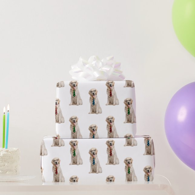 Golden Retrievers with Neckties Presentpapper (Festgåvor)