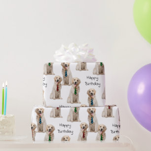 Golden Retrievers with Neckties Presentpapper
