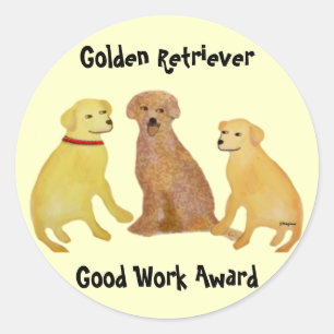 Golden Retrivers Bra Work Stickers Runt Klistermärke