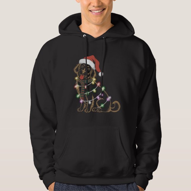 Golden Retrivers jul Hoodie (Framsida)