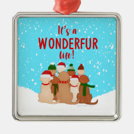 Golden Retrivers Square jul Ornament