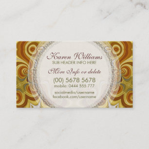 Golden Retro Groovy Swirls w. logotyp Affärskort Visitkort
