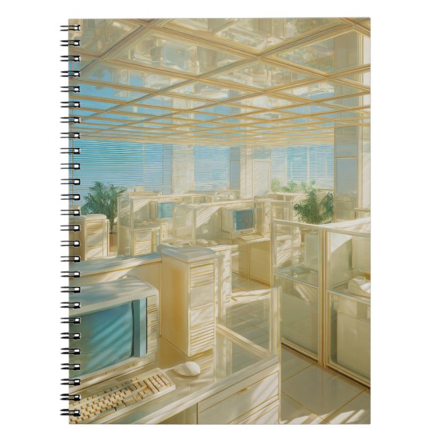 Golden Retro Office Dream Notebook Anteckningsbok (Framsidan)