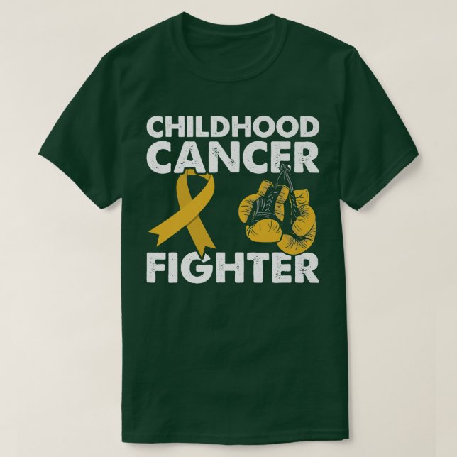 Golden Ribbon Boxing Handling Barncancerkamp T Shirt (Design framsida)
