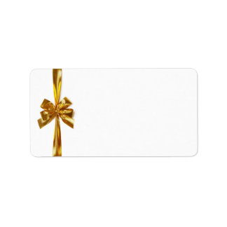Golden Ribbon med ben på vit bakgrund Adressetikett