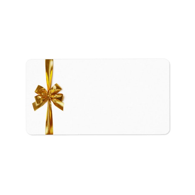 Golden Ribbon med ben på vit bakgrund Adressetikett (Framsidan)