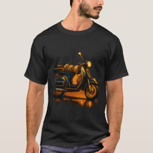Golden Ride – Vintage Motorcykel T-Shirt för Biker
