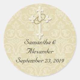 Golden Ringar med Kor, Christian EnKuvert Seal Runt Klistermärke