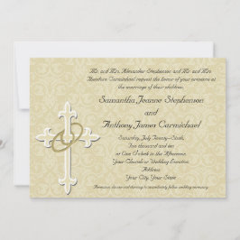 Golden Ringar med Kor, Elegant Christian Kärlek Inbjudningar