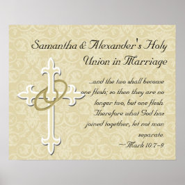 Golden Ringar med Kor, Elegant Christian Kärlek Poster