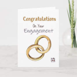 Golden Rings Engagement Card Kort